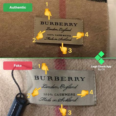 how to spot a fake burberry scarf label|authentic burberry tag.